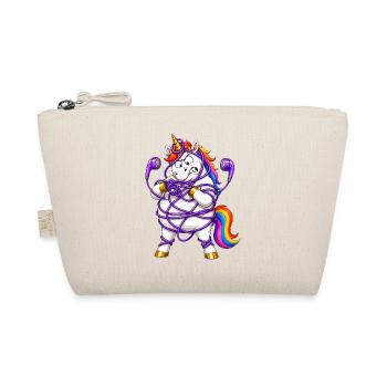 Unicorn Tangled In Earbuds - Organic Pouch - nature - Front