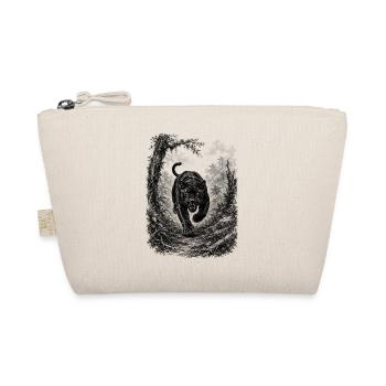 Wilder schwarzer Panther in Natur im Zeichenstil - Organic Pouch - nature - Front