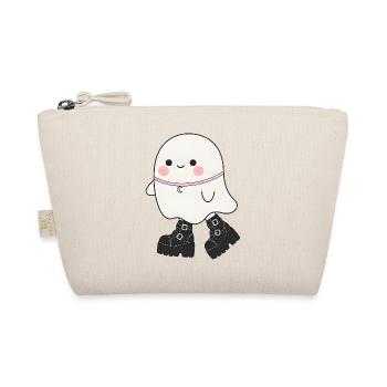 Kawaii Ghost with Platform Boots - Organic Pouch - nature - Front