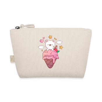 Kawaii Eiscremebär auf rosa Kegel - Bio-Täschchen - Natur - Vorne
