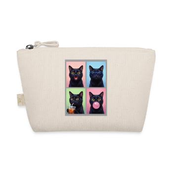 Katzen schwarze Katze - Bio-Täschchen - Natur - Vorne