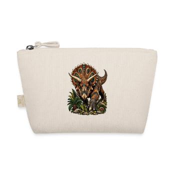 Farbenfroher Triceratops mit Muster - Bio-Täschchen - Natur - Vorne