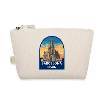 Barcelona Spanien Sagrada Familia Sonnenuntergangsabzeichen - Bio-Täschchen - Natur - Vorne