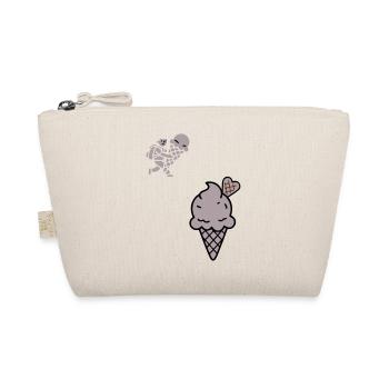 Schoko Eiswaffel Herz Icon - Bio-Täschchen - Natur - Vorne