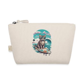 Surfer-Katze in tropischer Welle - Bio-Täschchen - Natur - Vorne