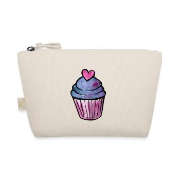 Aquarell Cupcake-Herz - Bio-Täschchen - Natur - Vorne