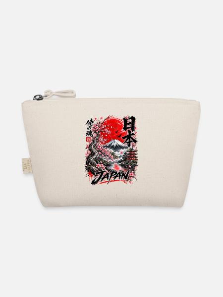 Japan Samurai Spirit – Mount Fuji Design - Bio-Täschchen - Natur