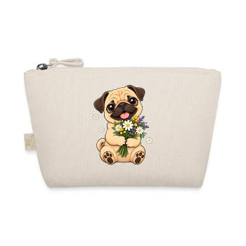 Mops Hund süßer Mops niedlicher Mops - Bio-Täschchen - Natur - Vorne