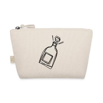 Sektflasche handgezeichnet - Bio-Täschchen - Natur - Vorne