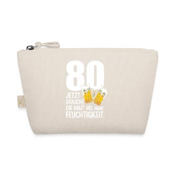 80 Geburtstag Bier Männer Lustiger Spruch - Bio-Täschchen - Natur - Vorne