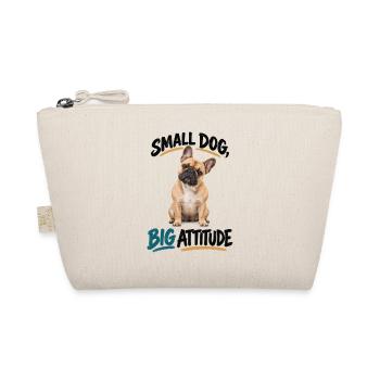 Small Dog Big Attitude Französische Bulldogge - Bio-Täschchen - Natur - Vorne