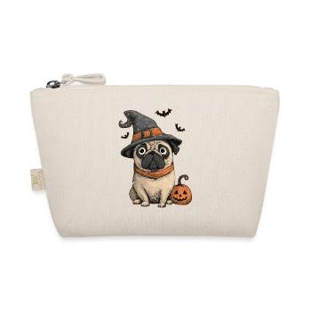 Mops Halloween - Bio-Täschchen - Natur - Vorne