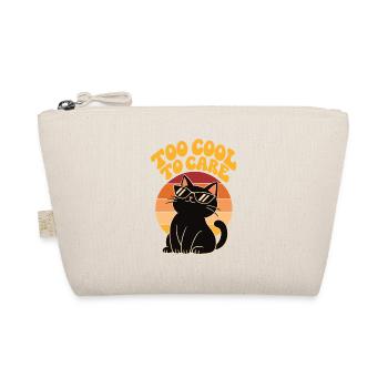 Too Cool To Care Retro Black Cat - Bio-Täschchen - Natur - Vorne