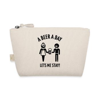 A Beer A Day Lets Me Stay! (Bier Biertrinker / 1C) - Bio-Täschchen - Natur - Vorne