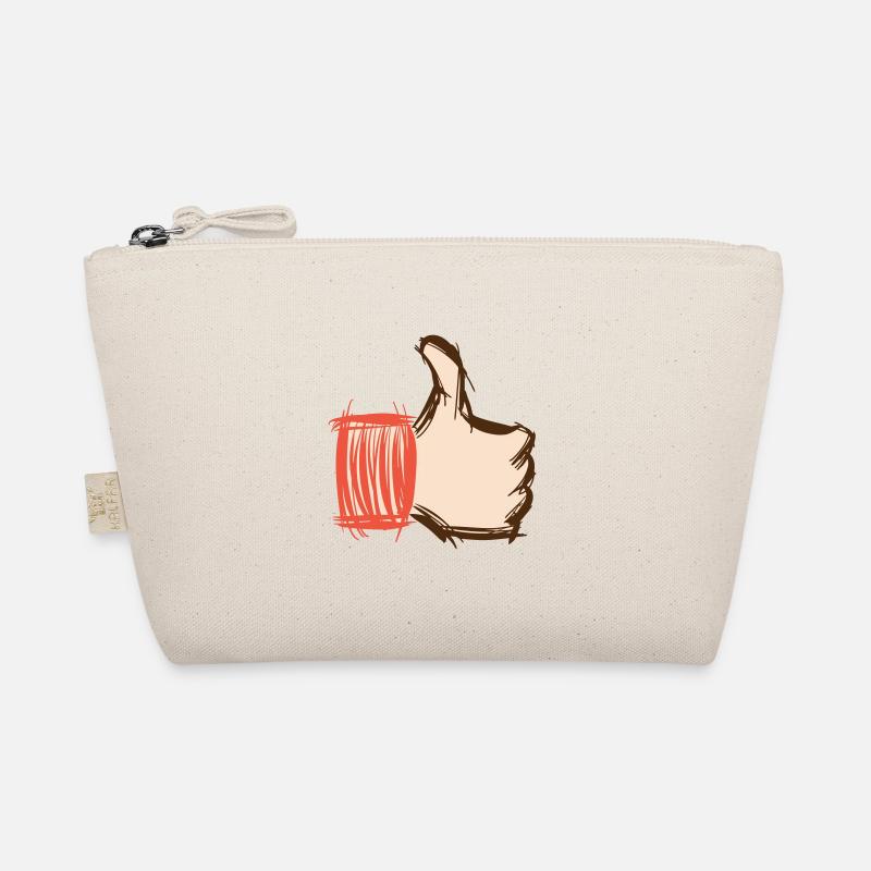 Daumen hoch, Daumen runter, emoji handgezeichnet - Bio-Täschchen - Natur