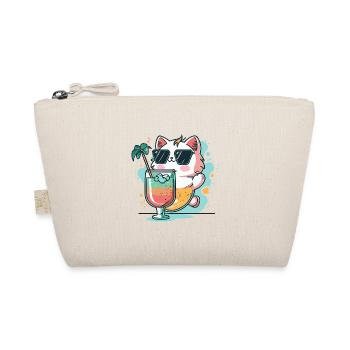 Sommer-Coolness: Katze mit Sonnenbrille - Bio-Täschchen - Natur - Vorne
