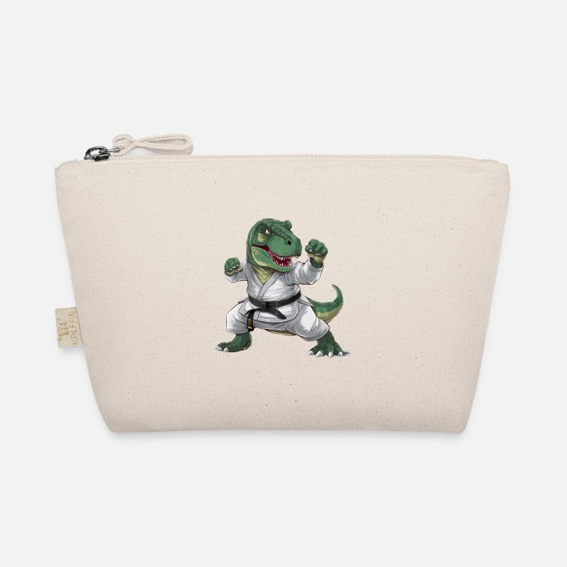 Dinosaurier Karate Kampfsport für Dinosaurier - Bio-Täschchen - Natur