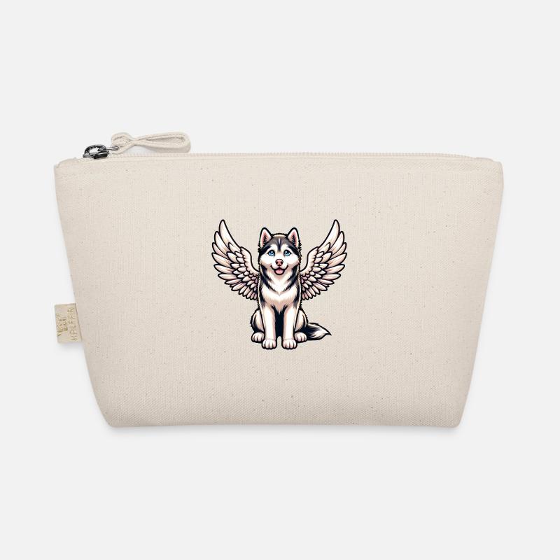 Engel Husky mit Flügeln, Himmlischer Hund Bio-Täschchen