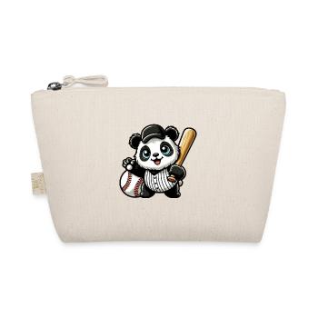 Panda Baseballspieler in Aktion - Bio-Täschchen - Natur - Vorne