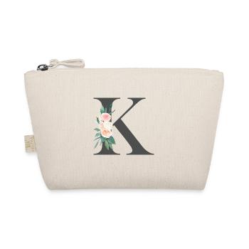 Personalisierbar Monogramm Pastell Floral K - Bio-Täschchen - Natur - Vorne