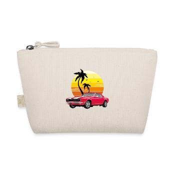 Klassisches rotes Retro-Auto - Bio-Täschchen - Natur - Vorne