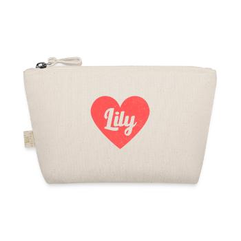 Lily Nom Coeur Rouge Amour Fan Rétro - Trousse biologique - nature - Devant