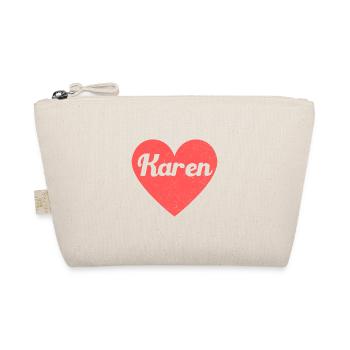 Karen Name Rotes Herz Liebe Fan Retro - Bio-Täschchen - Natur - Vorne