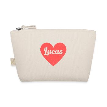 Lucas Nom Coeur Rouge Amour Fan Rétro - Trousse biologique - nature - Devant