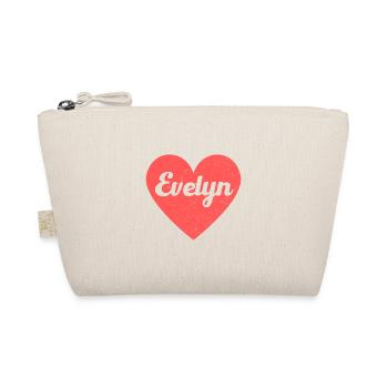 Evelyn Name Rotes Herz Liebe Fan Retro - Bio-Täschchen - Natur - Vorne