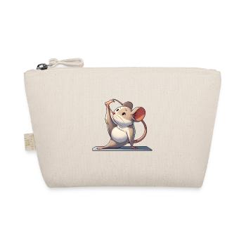 Mouse Meditation Yoga Rat Gymnastics Cartoon - Organic Pouch - nature - Front