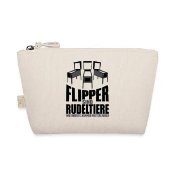 Flipper sind Rudeltiere | Pinball Farben änderbar - Bio-Täschchen - Natur - Vorne