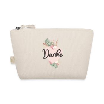Danke! Blumen, Herz, Boho personalisierbar - Bio-Täschchen - Natur - Vorne