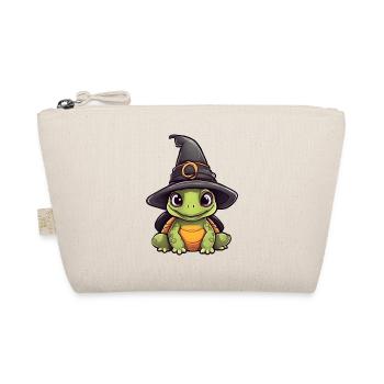 Mignonne tortue d’Halloween avec chapeau de sorcière. - Trousse biologique - nature - Devant