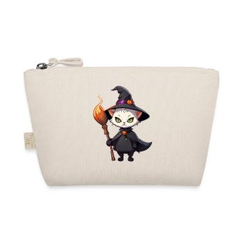 Mignon chat d’Halloween avec chapeau de sorcière. - Trousse biologique - nature - Devant