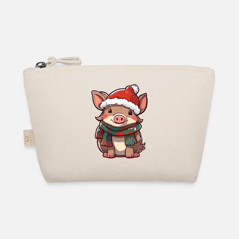 Mignon cochon dans un look d’hiver festif ! Trousse biologique