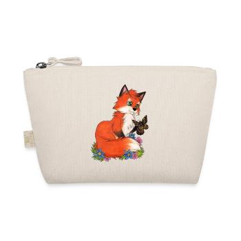 Süßer Fuchs spielt mit Schmetterling Geschenk - Bio-Täschchen - Natur - Vorne
