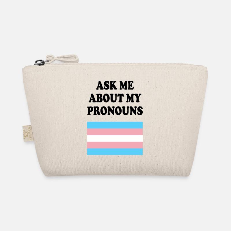 Posez-moi des questions sur mes pronoms Trans Pride Flag Trousse biologique