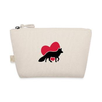 Herz Fuchs - Heart Fox - coeur renard - Organic Pouch - nature - Front