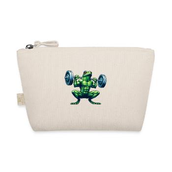 Muscular Frog Weightlifter Fitness - Organic Pouch - nature - Front