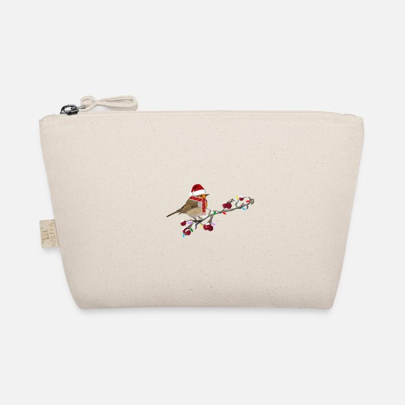 Rotkehlchen Vogel mit Lichterkette Gartenvogel Bio-Täschchen