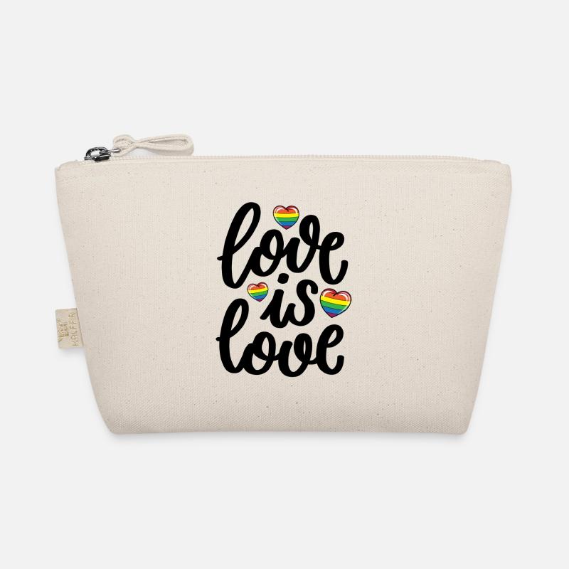 Liebe ist Liebe süße Regenbogenherzen Bio-Täschchen