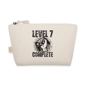 Level 7 Complete Geburtstagsgeschenk 7 Jahre Gamer - Bio-Täschchen - Natur - Vorne