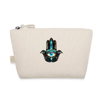 Hamsa Hand, Allsehendes Auge, Nazar, Schutzsymbol - Bio-Täschchen - Natur - Vorne