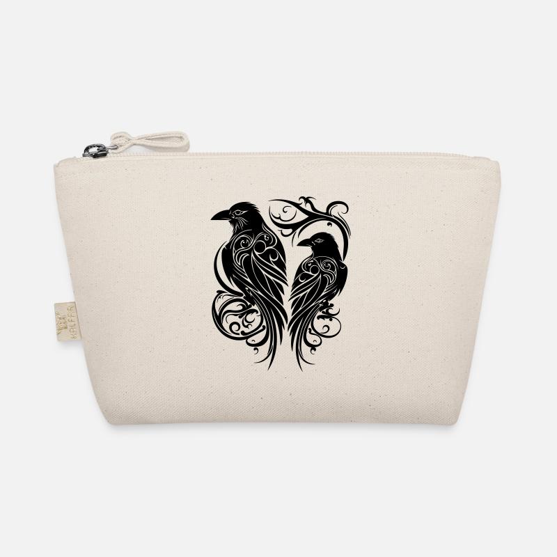 Odins Raben Hugin und Munin Tribal Tattoo Wikinger - Bio-Täschchen - Natur