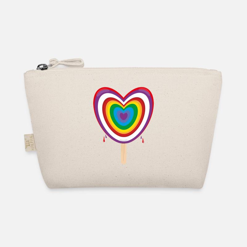 Regenbogen mit viel Herz und Eis. Bio-Täschchen
