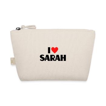 I love Sarah Rotes Herz Liebe Fan Geschenk - Bio-Täschchen - Natur - Vorne