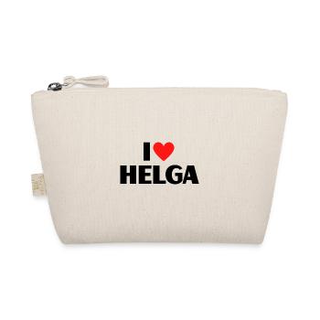 I love Helga Rotes Herz Liebe Fan Geschenk - Bio-Täschchen - Natur - Vorne
