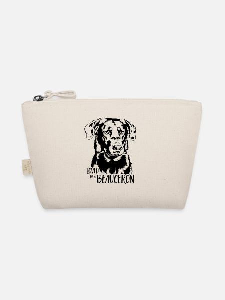 Loved by a BEAUCERON Dog Saying Dogs Wilsigns - Organic Pouch - nature - Front
