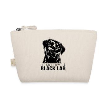 Black Lab Labrador life is better Wilsigns Labbi - Organic Pouch - nature - Front