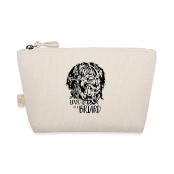 Loved by a Briard Dog Dog Wilsigns - Organic Pouch - nature - Front